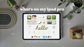what’s on my ipad pro 🍎 aesthetic homescreen, productivity apps, cozy games