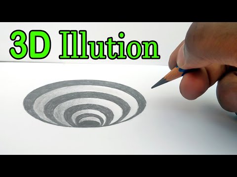 3D Trick Art, How to Draw a Round Hole on Paper | Illution.
