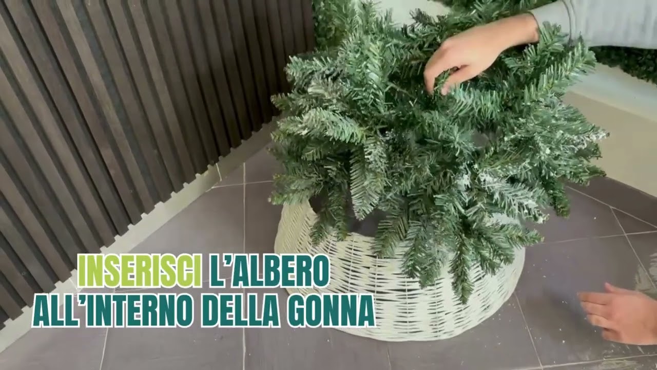 Gonna Per Albero Di Natale | Collare Base Albero Rustico Bianco | Decorazione Natalizia Interno/Esterno