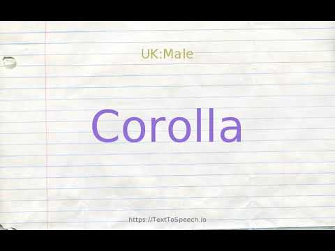 How to pronounce corolla
