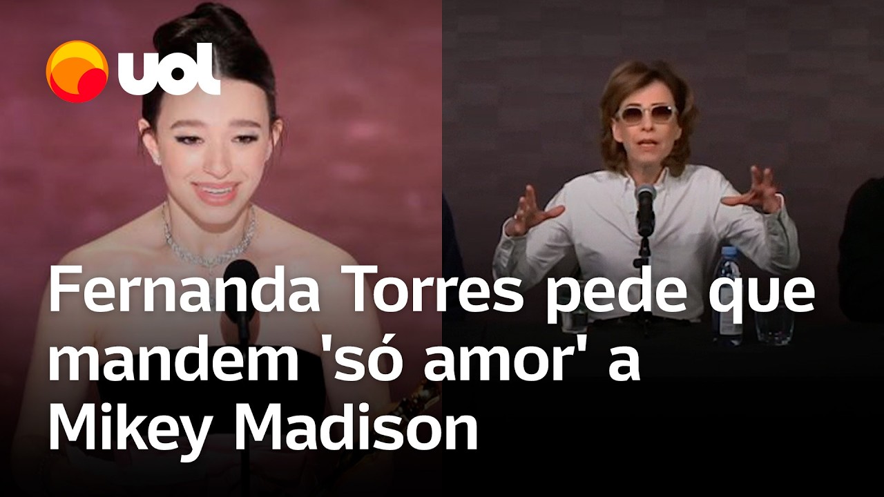 Oscar: Fernanda Torres diz que Anora é 'primo' de Ainda Estou Aqui e elogia Mikey Madison; vídeo