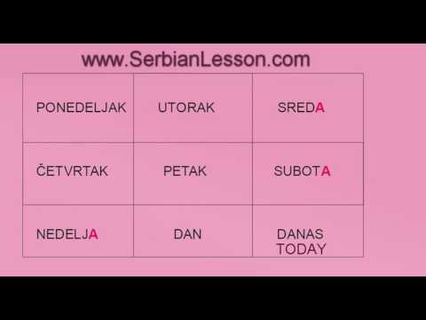 Serbian Lesson - Days of the Week in Serbian