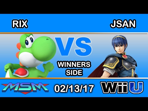 MSM 85 - tHB | RiX (Yoshi) Vs. Jsan (Marth) Winners Side - Smash Wii U