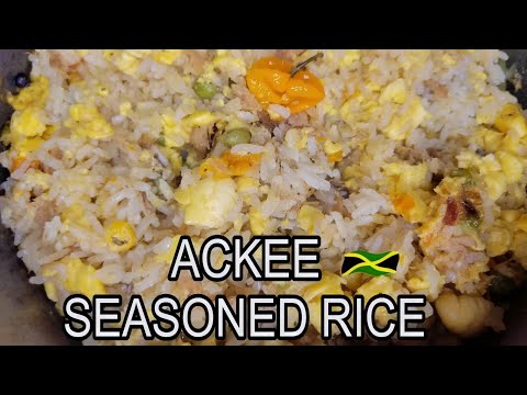 Jamaican SEASONED RICE/ HOW TO PREPARE ACKEE AND SALTFISH SEASONED RICE