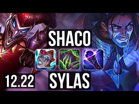 SHACO vs SYLAS (JNG) | 12/1/4, 1.4M mastery, 300+ games, Dominating | KR Master | 12.22