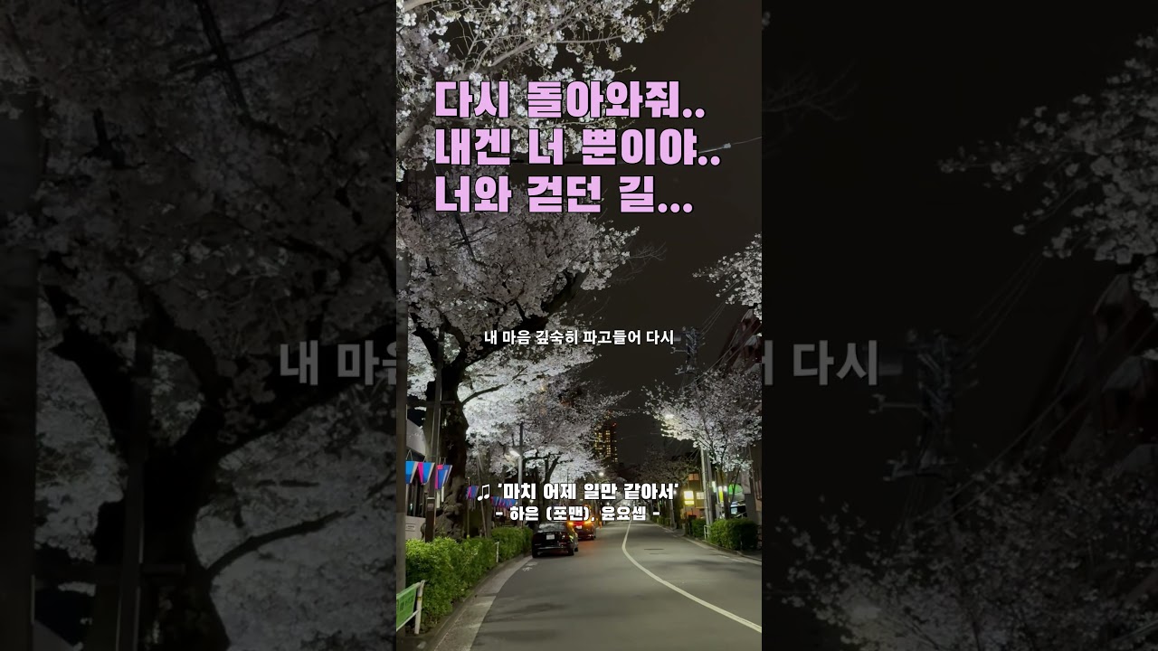 사랑했던 사람이 그리워지는 노래야.  꼭 들어봐🎧하은(포맨), 윤요셉 - '마치 어제 일만 같아서'