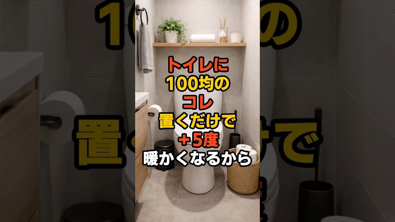 【必見】冬のトレイに100均のコレ置くだけで＋5度暖かくなる方法【雑学】