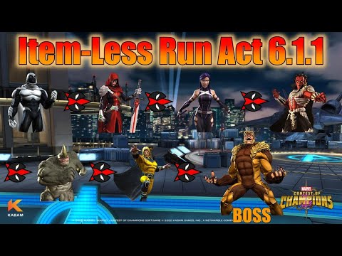 Act 6.1.1 Item-Less Run Marvel Contest of Champions (MCOC)