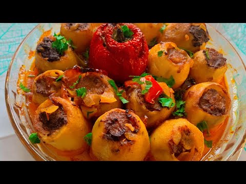Stuffed Potatoes and Paprika with ground beef and veggies