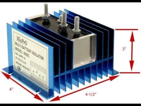 Battery Isolator 95 amp, use multiple batteries safely for your RV or Boat