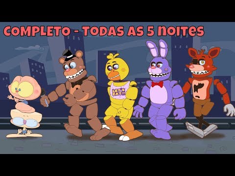 Mongo e Drongo em Five Nights at Freddy's COMPLETO - as 5 noites - FNAF 1 - desenho animado