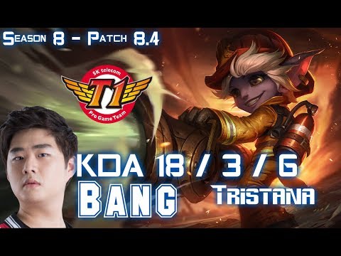 SKT T1 Bang TRISTANA vs EZREAL ADC - Patch 8.4 KR Ranked