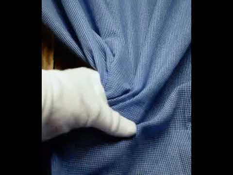 Check Blue White Pure Cotton 50 GSM Handwoven Fabric — video