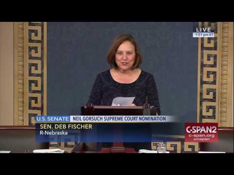 Fischer Speaks on Senate Floor about SCOTUS Nominee Neil Gorsuch