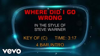 Steve Wariner - Where Did I Go Wrong (Karaoke)