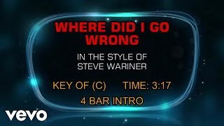 Steve Wariner - Where Did I Go Wrong (Karaoke)