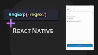 Validação de senha com Regex - React-Native/React