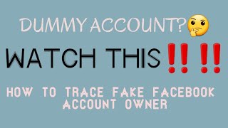 TUTORIAL TO TRACE FAKE FACEBOOK ACCOUNT OWNER