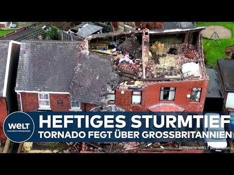 TORNADO-ALARM: Schwere Schäden - Sturmtief Gerrit rüttelt Großbritannien heftig durch