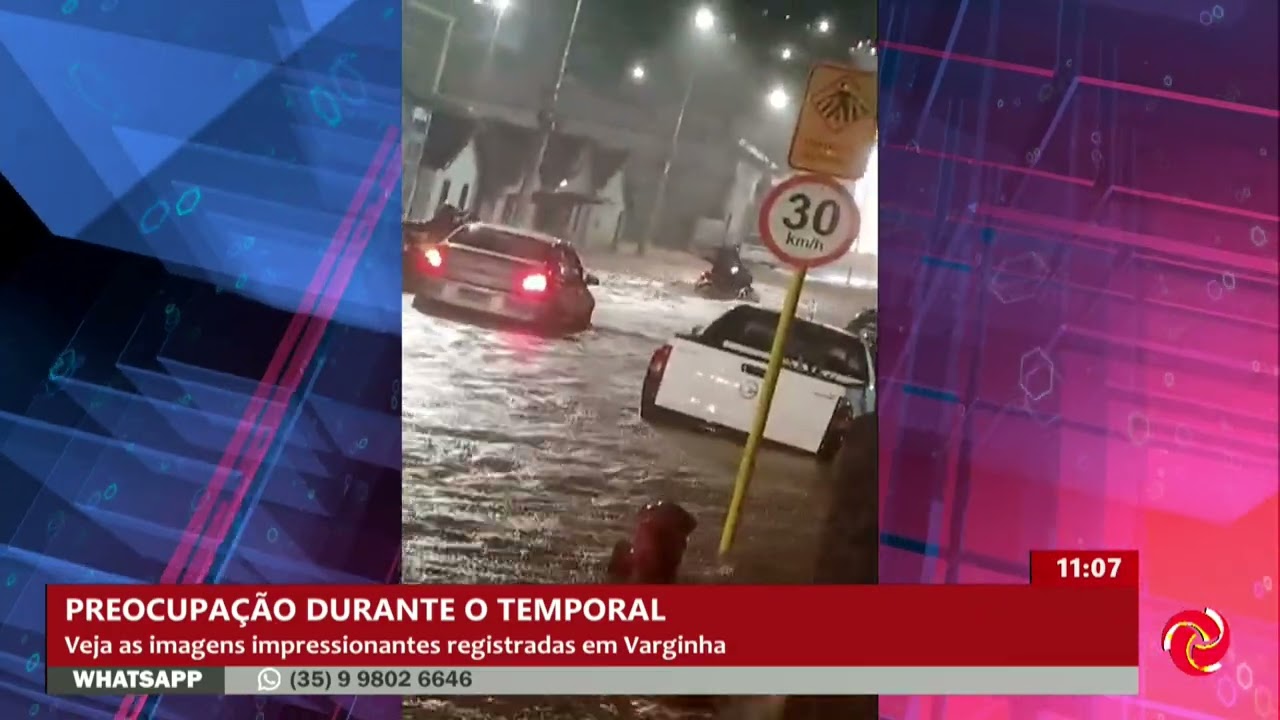 Preocupação durante o temporal em Varginha