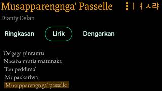 Download lagu musapparengnga Passelle lirik | Lagu Bugis musapparengnga Passelle lirik mp3