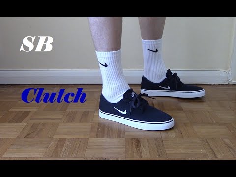 Nike SB Clutch Blue and White On Feet