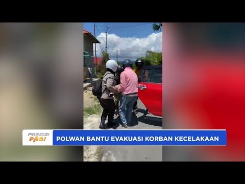 POLWAN POLRES HALSEL BANTU EVAKUASI KORBAN KECELAKAAN