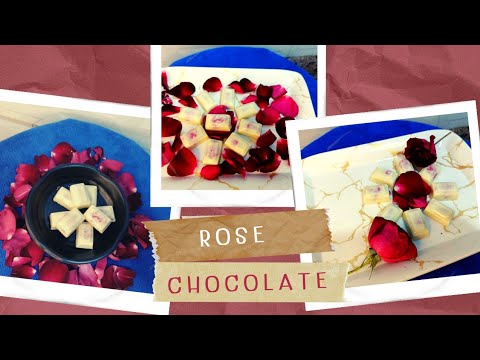 Homemade Rose Chocolate With Fresh Rose Petals|Valentine Special| How to make Rose Chocolate at home