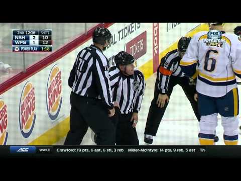 Gotta See It: Wheeler tangles skates with referee Cameron