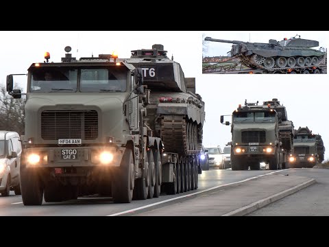 Convoys of tanks being transported for the British Army 🪖