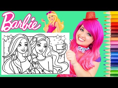 Coloring Barbie & Friend Coloring Book Page Prismacolor Colored Pencil | KiMMi THE CLOWN Video