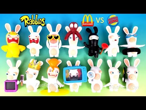 McDONALD'S RABBIDS HAPPY MEAL TOYS VS BURGER KING RABBIDS INVASION KID UBISOFT RAYMAN RAVING RABBITS