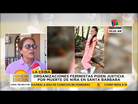 Organizaciones feministas piden justicia por muerte de niña en Santa Bárbara.