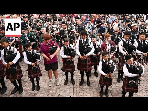 Bagpipers claim world record with AC/DC's 'It's a Long Way to the Top'