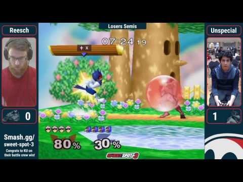 Sweet Spot 3 SSBM - Reesch (C. Falcon) Vs. Unspecial (Falco) Losers Semis