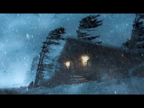 Heavy Blizzard at an Old Log Cabin| Howling Wind & Blowing Snow┇Sounds for Sleep, Study & Relaxation