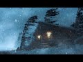 Heavy Blizzard At An Old Log Cabin Howling Wind Blowing Snow Sounds For Sleep Study Relaxation