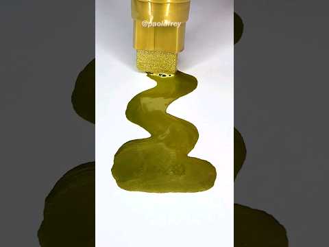 Activating my HUGE GOLD Posca Marker! Very Satisfying! #shorts