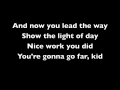 You're gonna go far, kid lyrics clean 