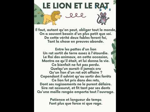 Le lion🦁🦁 et le Rat🐀🐀 poésie || Jean de La Fontaine