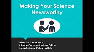 Rebecca Fuoco - Green Science Policy Science and Communication Strategy Workshop