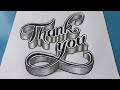 3d Drawing Thank You On Paper For Beginners / How To Write Easy Art Make Step By Step