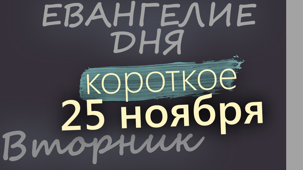 25 ноября Вторник Евангелие дня 2025 короткое!