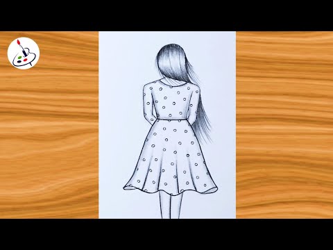 How to draw a girl with long hair||Simple Pencil Sketch||Easy Drawing ideas for Beginners 
