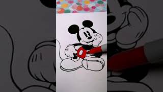 Colouring Mickey Mouse l Cartoon Coloring pages l How to Color l Videos l Fizzi Fingers l#shorts