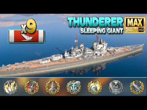 Battleship Thunderer: Arsonist destroyed 9 ships - World of Warships