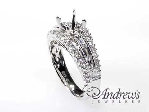 Baguette Diamond Engagement Ring-135-02937