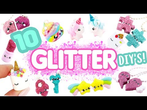 10 GLITTER CLAY DIY’s! - Polymer Clay Compilation