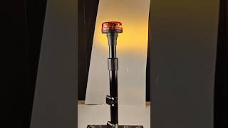 LED maják, 12-24V, 12x3W oranžový s teleskopickou tyčou na motocykel, ECE R65 R10