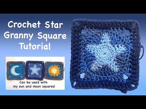 How to Crochet a STAR Granny Square - Tutorial